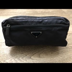 Prada Navy Blue Two-Compartment Toiletry Bag